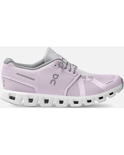 On Shoes Cloud 5 Mesh Running Trainers - Purple