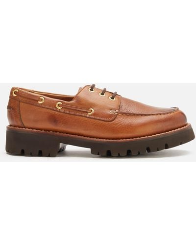 Grenson Dempsey Leather Boat Shoes - Brown