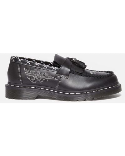 Dr. Martens Adrian Gothic Americana Leather Loafers - Black