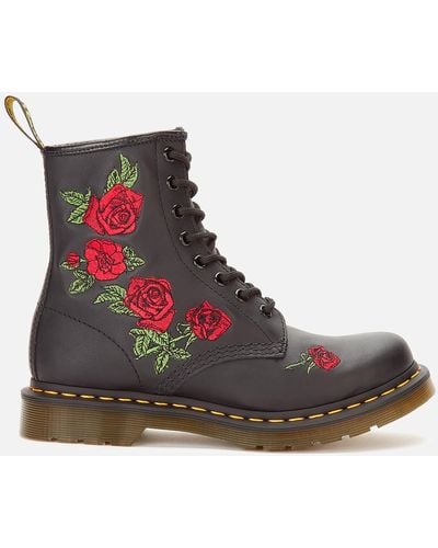Dr. Martens 1460 Vonda Floral Leather Lace Up Boots - Multicolour