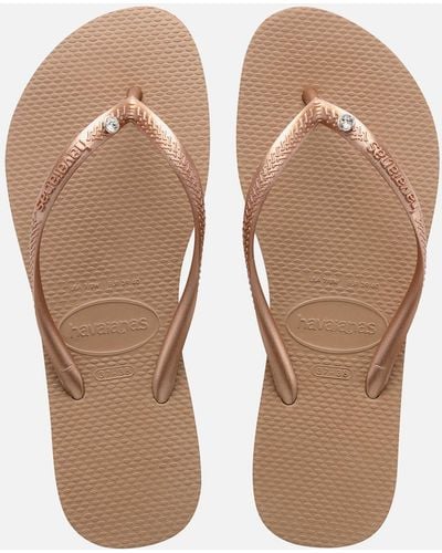 Havaianas Slim Crystal Sw Ii Flip Flops - Brown