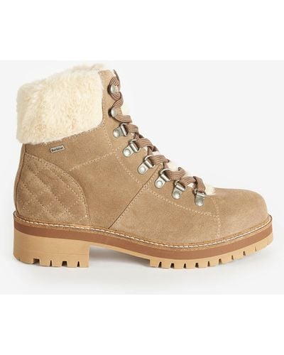Barbour Lulu Suede Ankle Boots - Natural