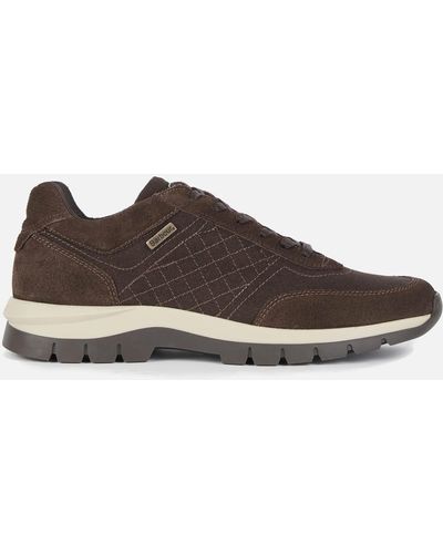 Barbour Armstrong Leather And Canvas Low-top Trainers - Brown