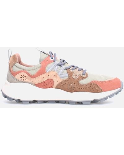 Flower Mountain Yamano 3 Suede And Canvas Trainers - Pink