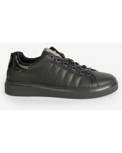Barbour Strike Leather Trainers - Black