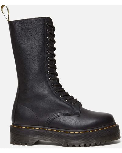 Dr. Martens 1b99 Pisa Leather Mid Calf Lace Up Boots - Black