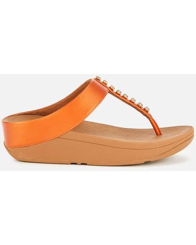 Fitflop Fino Treasure Toe Post Sandals - Orange