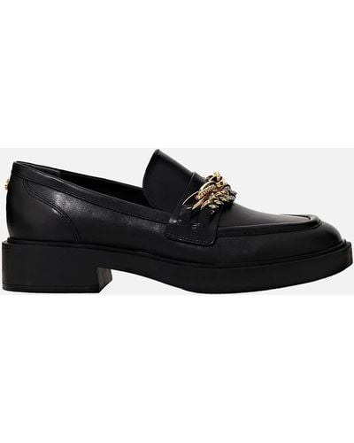 Guess Kabela Chain-embellished Leather Loafers - Black