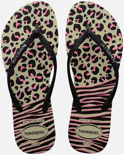 Havaianas Slim Animals Leopard-print Rubber Flip-flops | Lyst Canada