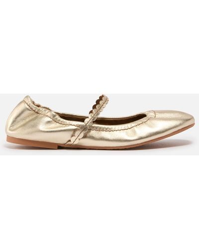 See By Chloé Kaddy Leather Ballet Flats - Natural