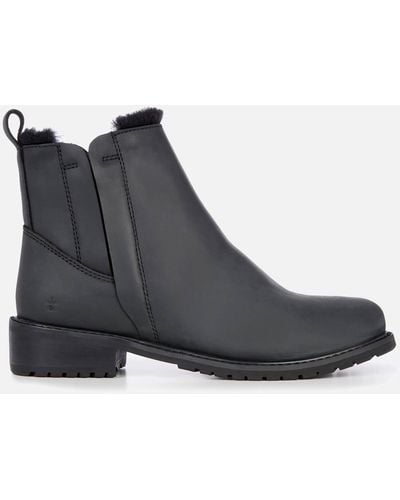 EMU Pioneer Leather Ankle Boots - Black