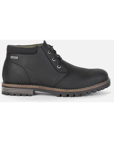 Barbour Boulder Leather Chukka Boots - Black