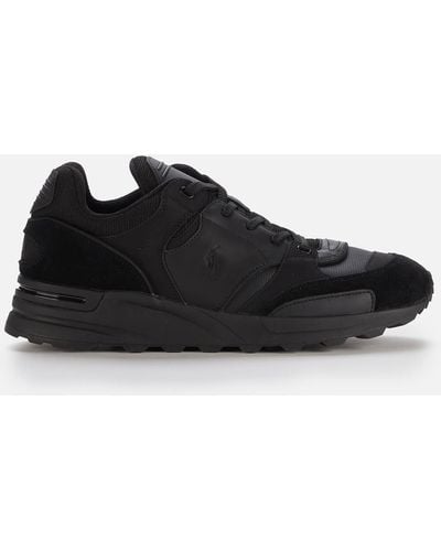Polo Ralph Lauren Leather/suede/mesh Trackster 200 Sneaker - Black