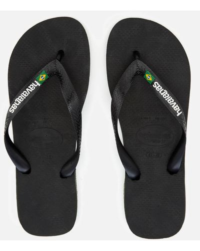 Havaianas Brasil Logo Flip Flops - Black