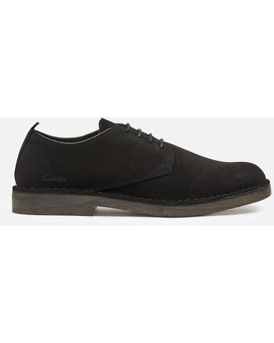 Clarks Desert London 2 Suede Derby Shoes - Black