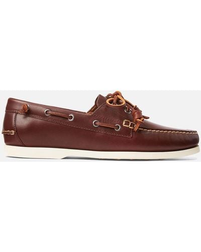 Polo Ralph Lauren Merton Leather Boat Shoes - Brown