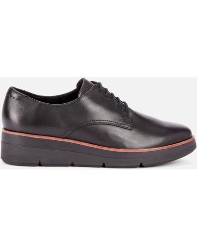 Clarks Shaylin Lace Leather Shoes - Black