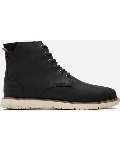 TOMS Hillside Water Resistant Leather Boots - Black