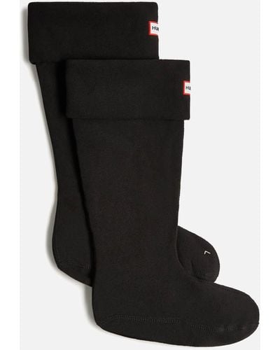 HUNTER Recycled Fleece Tall Boot Sock - Black