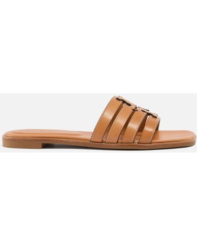 Tory Burch Ines Cage Leather Sandals - Brown