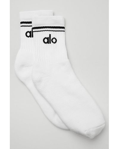 Alo Yoga Alo Yoga Half-crew Throwback Socks - White