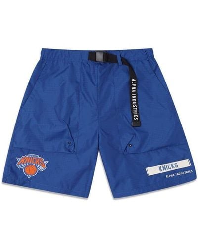 Alpha Industries New York Knicks X Alpha X New Era Nylon Shorts - Blue