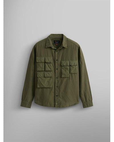 Alpha Industries Long Sleeve Multi Pocket Shirt - Green