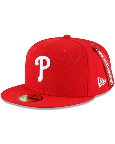 Alpha Industries Philadelphia Phillies X Alpha X New Era 59fifty Fitted Cap - Red
