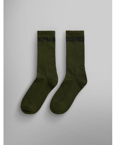 Alpha Industries Alpha Logo Socks - Green