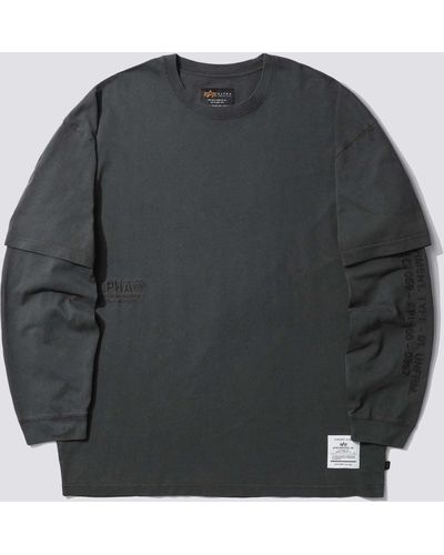 Alpha Industries Unfrm Dyed Long Sleeve Tee - Gray