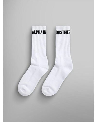 Alpha Industries Alpha Logo Socks - White