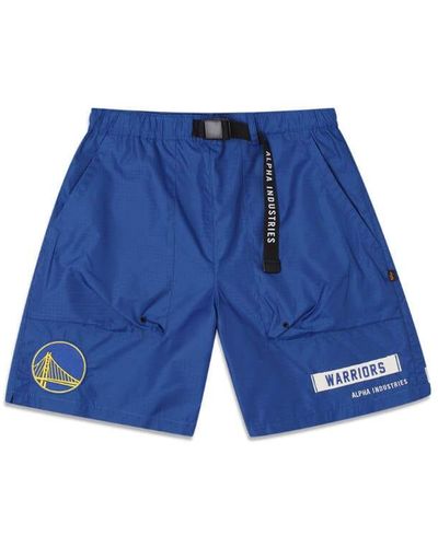 Alpha Industries Golden State Warriors X Alpha X New Era Nylon Shorts - Blue