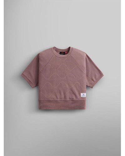 Alpha Industries Short Sleeve Quilted Sweatshirt W - Pink