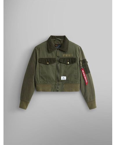 Alpha Industries Cropped Bomber Jacket W - Green