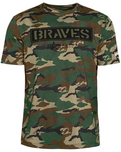 Alpha Industries Atlanta Braves X Alpha X New Era Camo T-shirt - Green