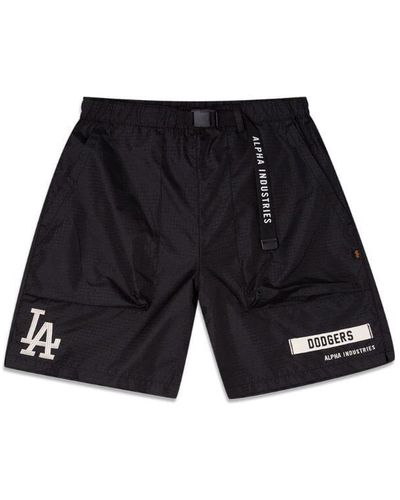 Alpha Industries Los Angeles Dodgers X Alpha X New Era Nylon Shorts - Black