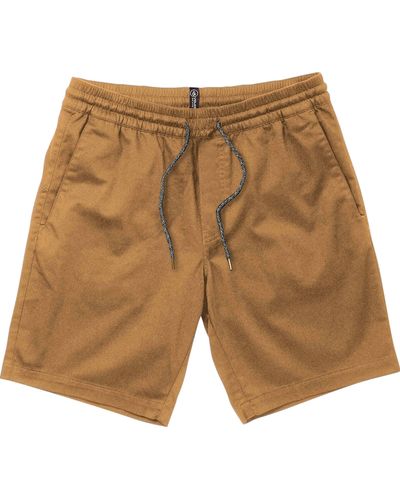 Volcom Frickin 19 In Elastic Waist Shorts - Natural