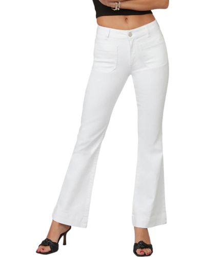 Lola Jeans Alice High Rise Flare Jeans - White