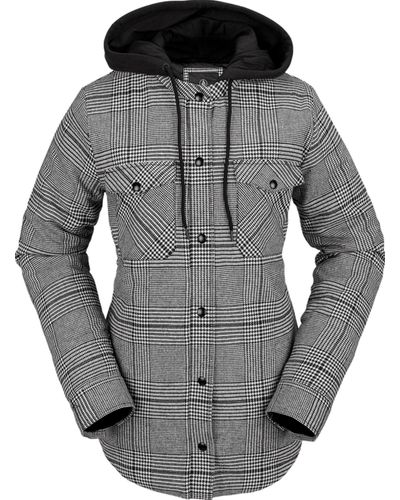 Volcom Insulated Flannel Hoodie - Grey