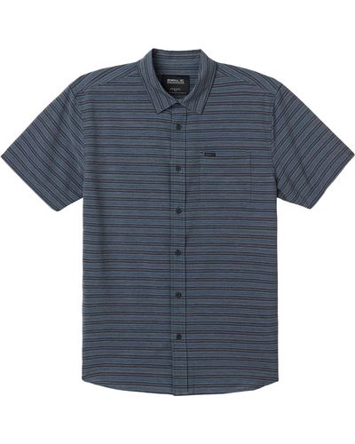 O'neill Sportswear Trvlr Upf Traverse Stripe Short Sleeve Button - Blue