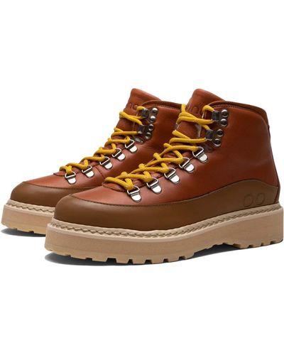 Mono Hiking Core Cap Grained Cow Leather Lined Boots - Brown