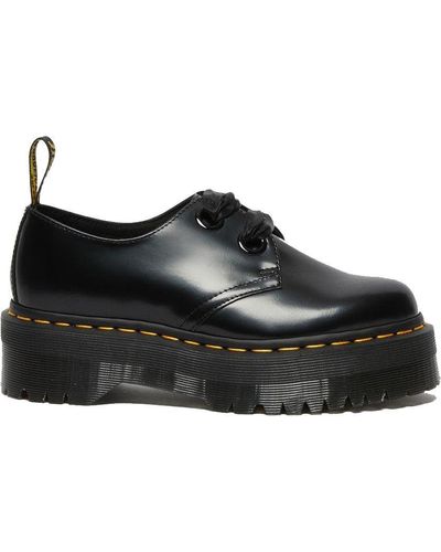Dr. Martens Holly Leather Platform Shoes - Black