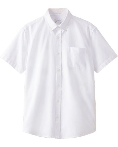 Frank And Oak Jasper Oxford Short Sleeve Shirt - White