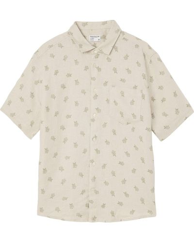 Frank And Oak Short Sleeve Linen Shirt - Natural