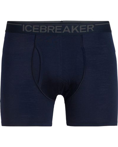 Icebreaker Anatomica Boxers With Fly - Blue