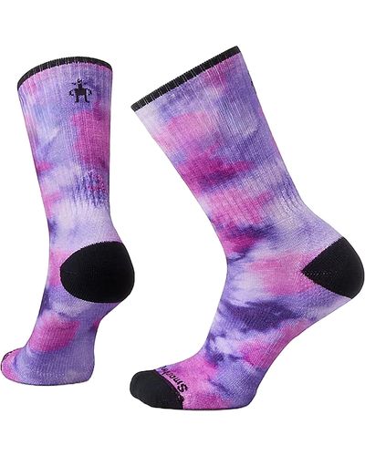 Smartwool Athletic Far Out Tie Dye Print Crew Socks - Purple