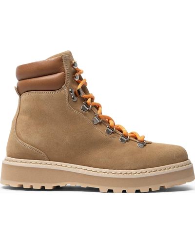 Mono Hiking Suede Shearling Lined Boots - Brown