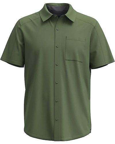 Smartwool Printed Short Sleeve Button Down Shirt - Green
