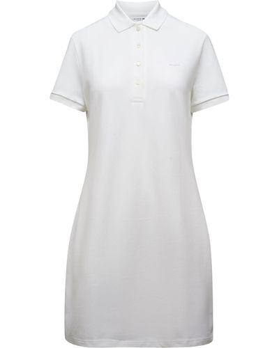 Lacoste Stretch Cotton Piqué Polo Dress - White