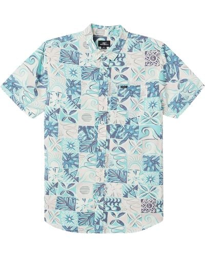 O'neill Sportswear Oasis Eco Short Sleeve Modern Woven Shirt - Blue